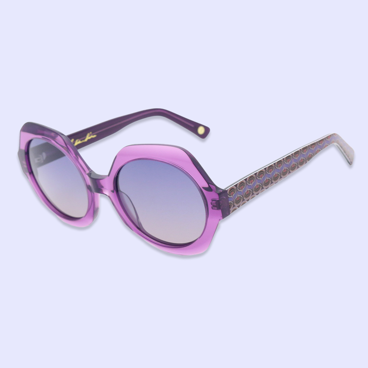 Purple Hexagon Glasses